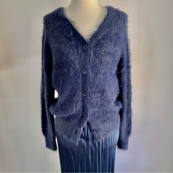 Velvet Graham & Spencer Kelsey Cardigan With Slip Dress Sz Medium Blue Eyelash - Picture 12 of 12